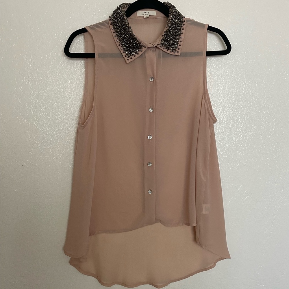 Iris Los Angeles - Bead embellished blouse color cream